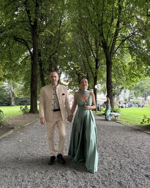 Beige Mandarin-Collar Suit