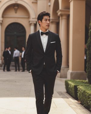 Black Tuxedo with Pleated Shirt and Bow Tie