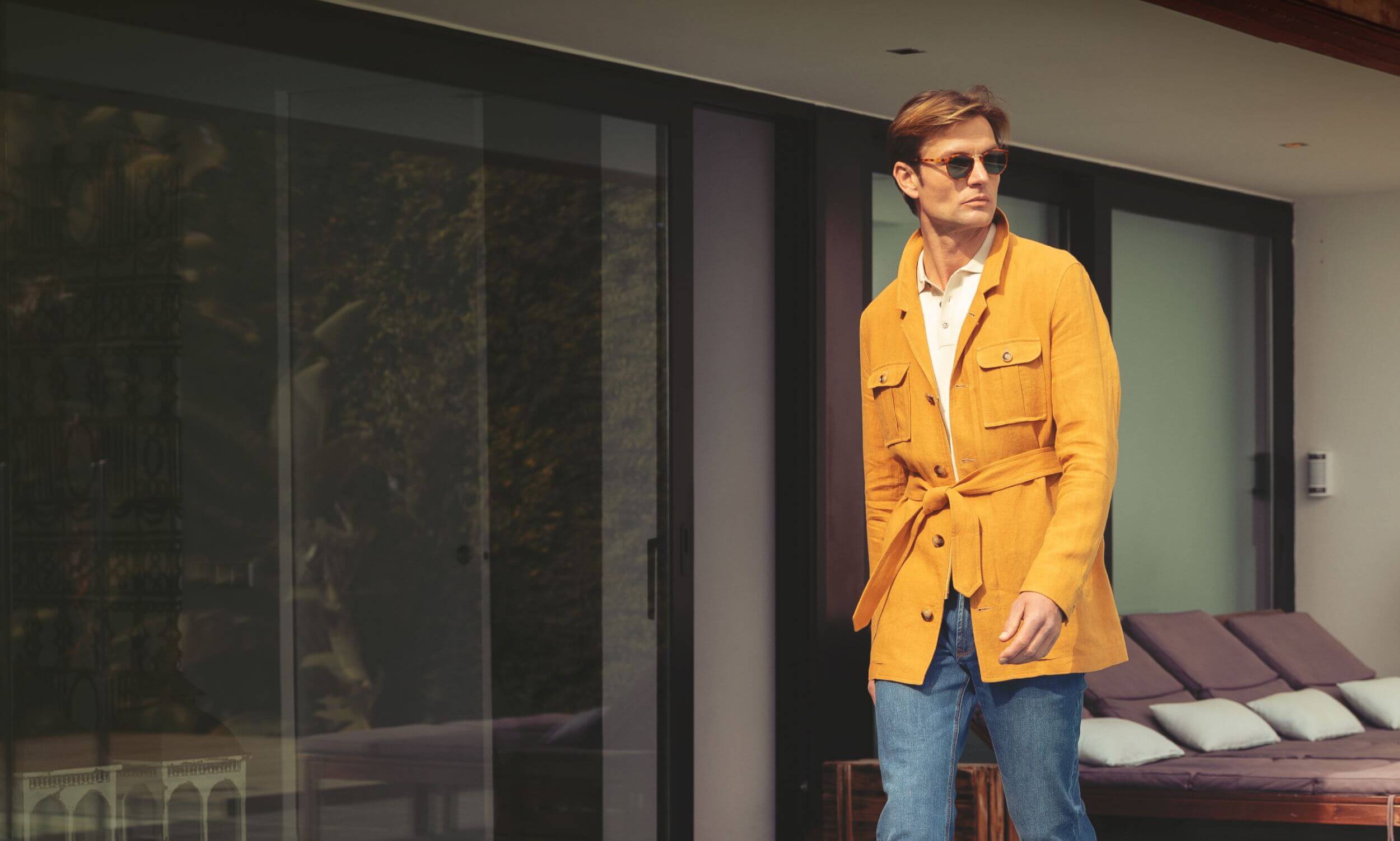 Linen field jacket