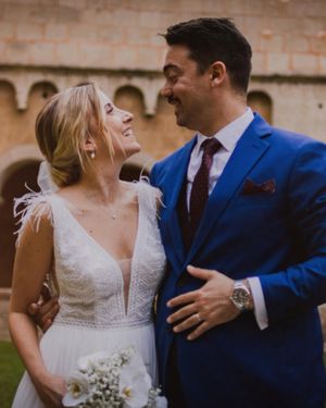 Royal Blue Suit with Burgundy Tie