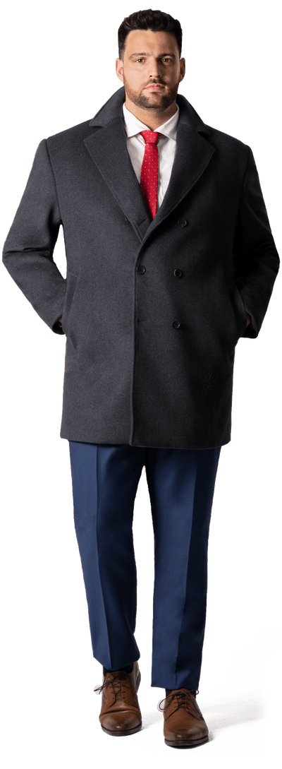 Navy Blue short Double Breasted Coat
