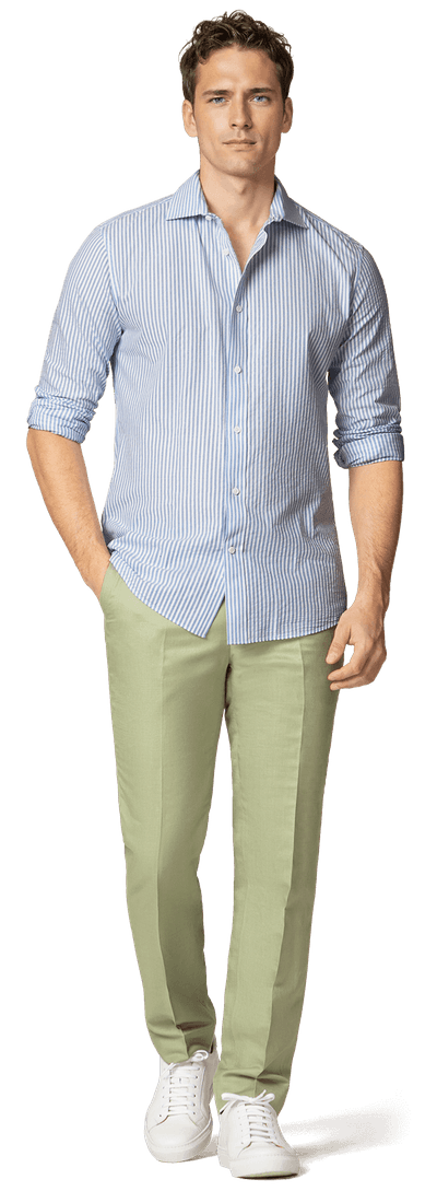 Blue Seersucker Shirt