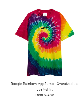 AppSumo oversized tie-dye t-shirt