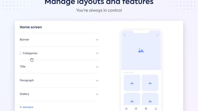 Manage layouts and features