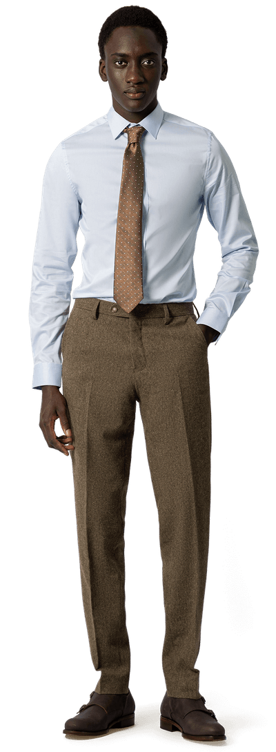 Light blue tencel tailored stretch Shirt