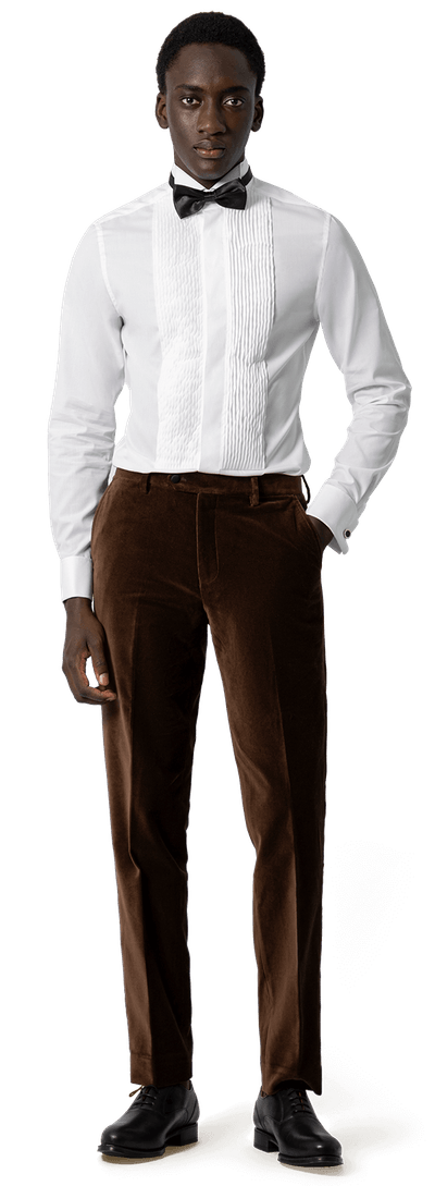 Chocolate brown velvet essential Trousers