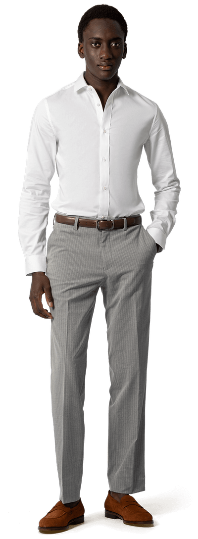 Stretch mid gray pinstripe essential Trousers