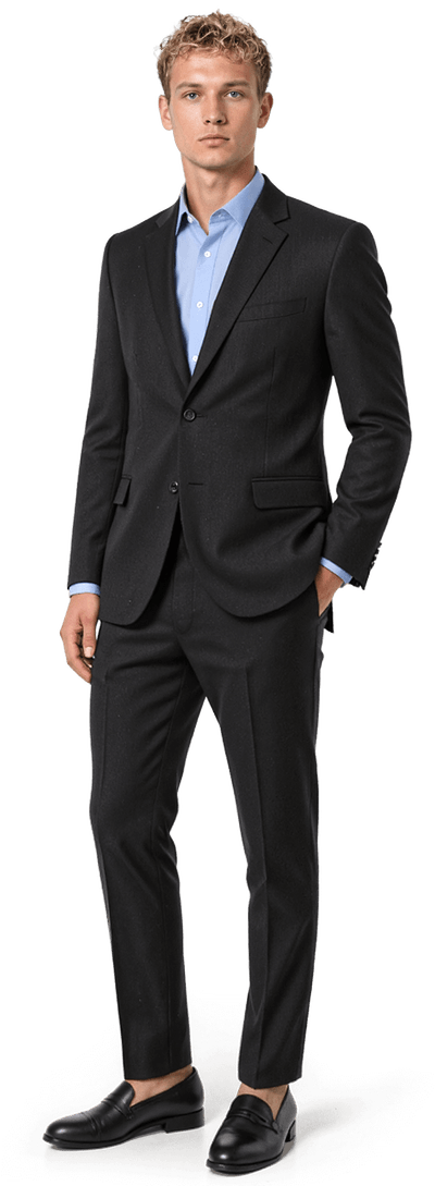 Cerruti 1881 black dotted stretch Pure wool Suit