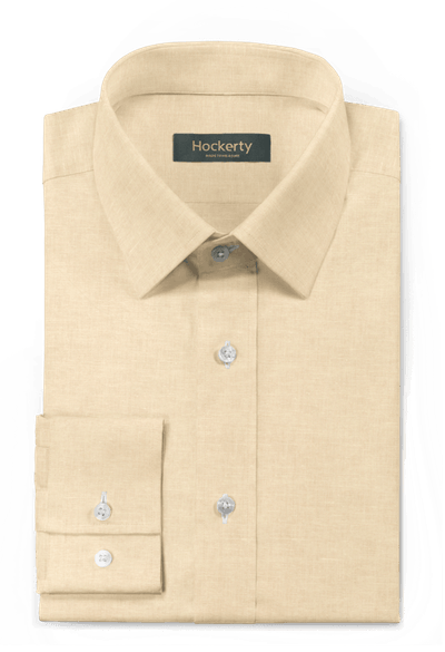 Light yellow linen-cotton custom stretch Shirt