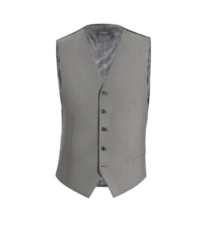 Mid gray pinstripe stretch groom Waistcoat
