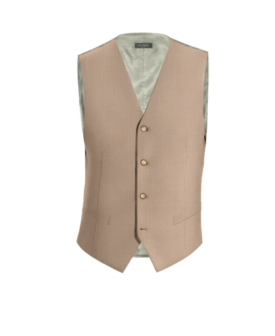 Sand pinstripe stretch groom Waistcoat