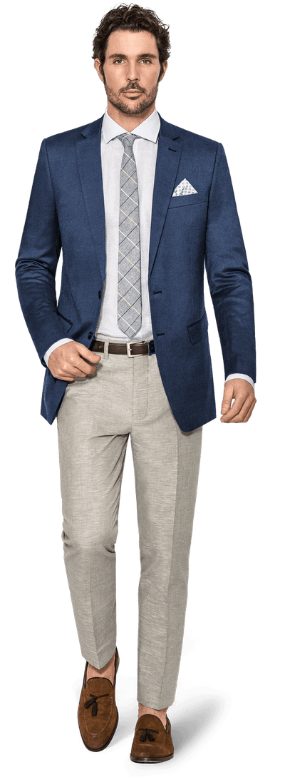 Navy blue linen limited Suit Jacket